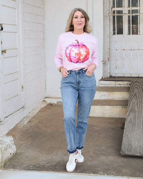 MID-RISE RIGID MAGIC RELEASE HEM BOYFRIEND JEAN BY JUDY BLUE - REG/CURVY
