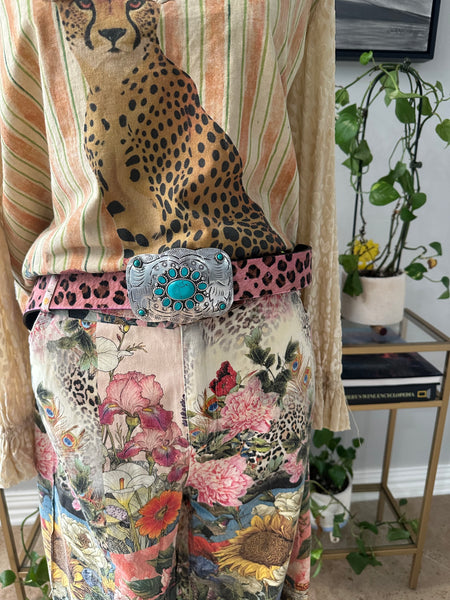 PINK LEOPARD WESTERN DROP BELT - A RARE BIRD