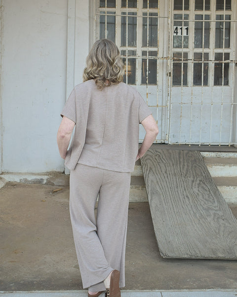 Cotton Slub Top & Pants 2pc Set SI-28027: ASHMOCHA - Salty Lime Boutique