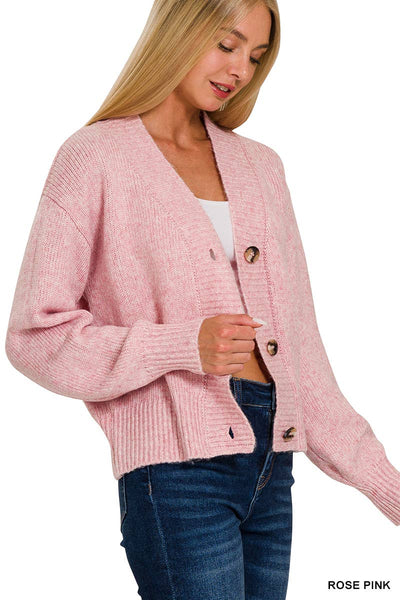TABITHA CARDIGAN SWEATER - ROSE PINK