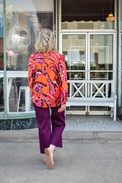 ORANGE CRUSH SATIN BLOUSE