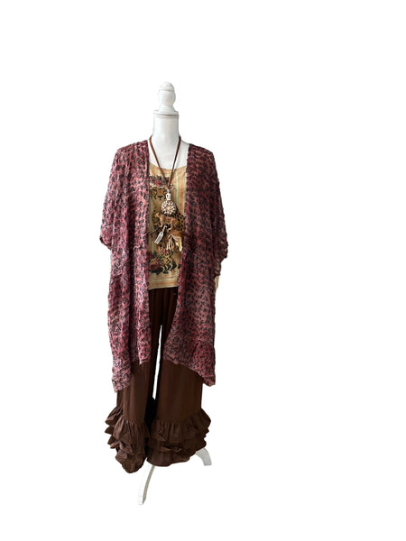 DISTRESSED LEOPARD & LACE KIMONO - BY A RARE BIRD