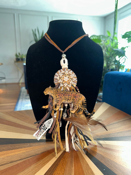 LEOPARD ON THE PROWL NECKLACE - BY A RARE BIRD