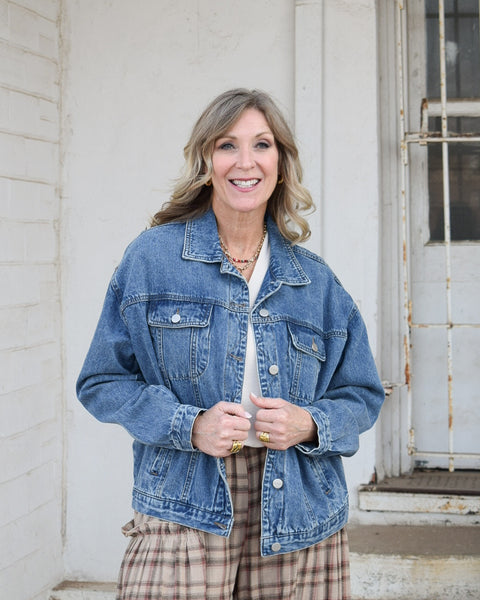 DENIM JACKET BY RISEN - Salty Lime Boutique