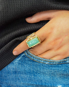 CHALCEDONY ART DECO RING