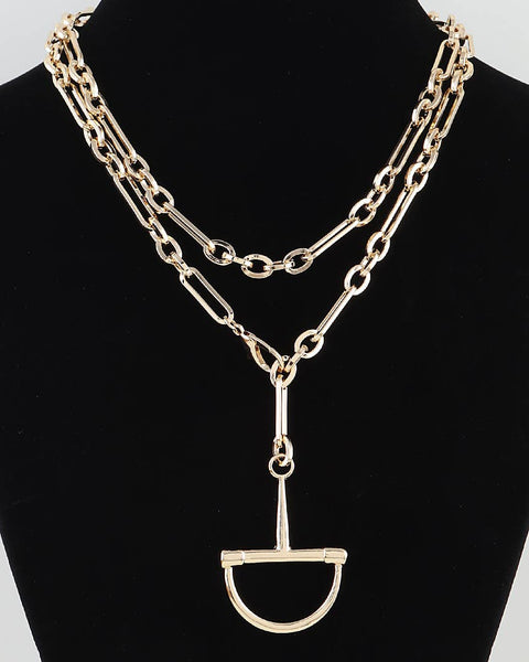Polished Link Chain Drop Statement Necklace: GD - Salty Lime Boutique