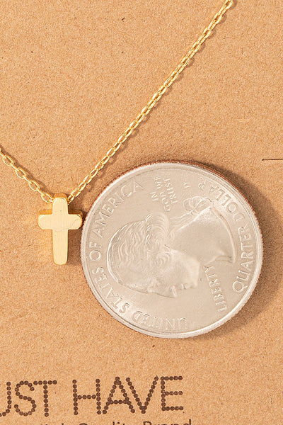 MINI CROSS PENDANT NECKLACE - 2 COLORS