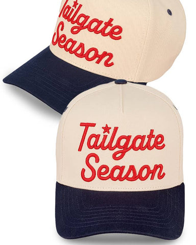 baseball caps with 'Tailgate Season' football season, game day