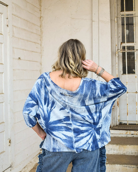 STARLIGHT TIE DYE COTTON LINEN TOP - BY A RARE BIRD