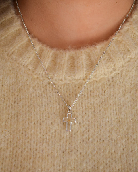 MUSTARD SEED CROSS NECKLACE - SILVER