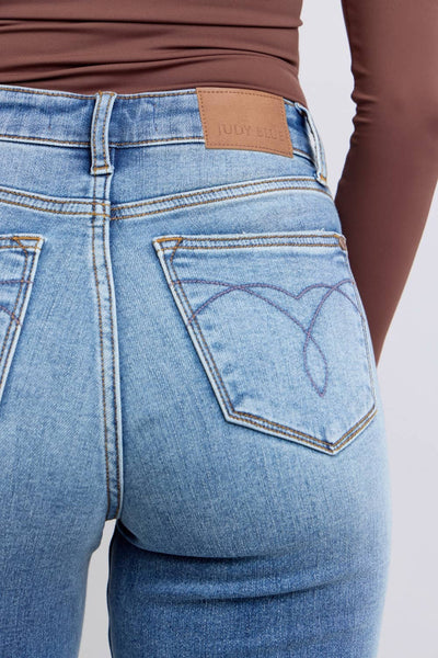 VINTAGE WASH THERMAL STRAIGHT BY JUDY BLUE - MEDIUM WASH