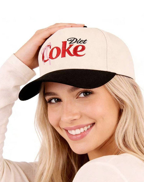 Coquette Bow Diet Coke Cap - Black