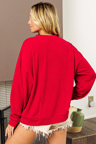 SANTA BABY CHRISTMAS SWEATSHIRT - RED