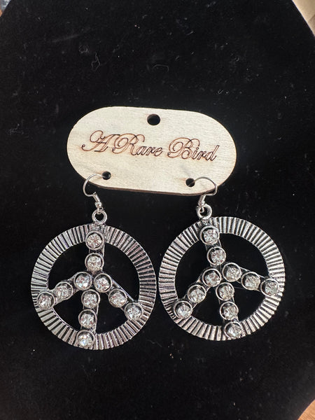 PEACE SIGN EARRINGS - BY A RARE BIRD