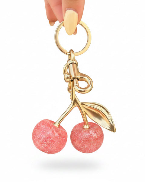 Pink Glitter Cherry Purse & Keychain Charm - Salty Lime Boutique