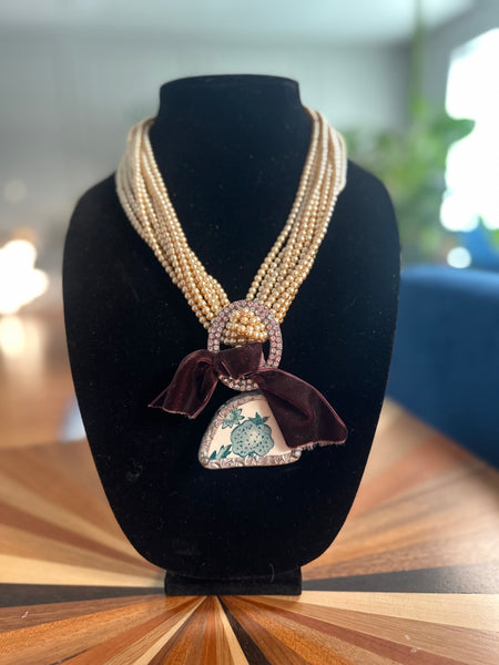 VINTAGE PEARL CHARM NECKLACE - BY A RARE BIRD