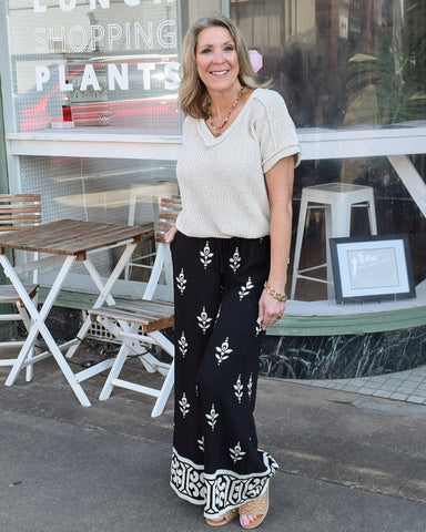 VILLA PALAZZO PANTS - BLACK