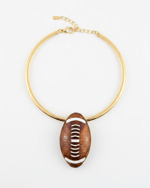 Football Choker Necklace - Gold