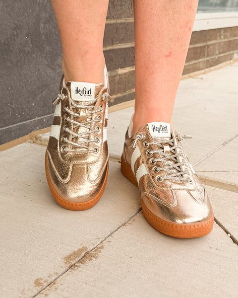 Heads Up Sneaker by Corkys- Gold Metallic - Salty Lime Boutique