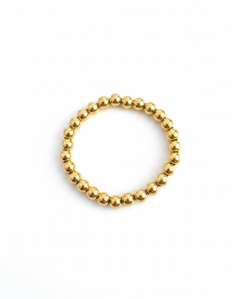 18K Gold Plated Bead Stretchy Bracelet - Salty Lime Boutique