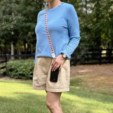 CHEKCERED CROSSBODY PHONE LANYARD/PURSE STRAP - 4 COLORS