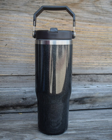 STAINLESS STEEL PEARL FLIP STRAW TUMBLER 30 oz - 2 COLORS