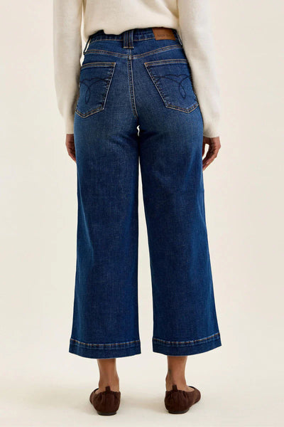 HW TC Claudia Ankle Wide Leg- Deep Indigo by Judy Blue - Salty Lime Boutique