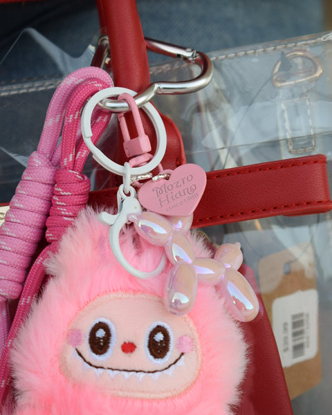 FUZZY MONSTER KEYCHAIN/PURSE CHARM - 4 COLORS