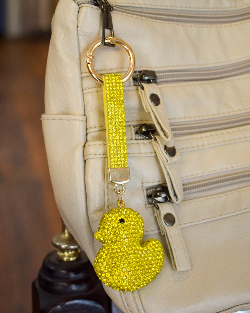 RHINESTONE DUCK PURSE/KEY CHAIN CHARM