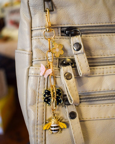 BEE & BOWS CHARMS PURSE CHARM - GOLD