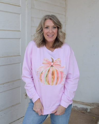 SWEET PUMPKIN SWEATSHIRT - LT. PINK
