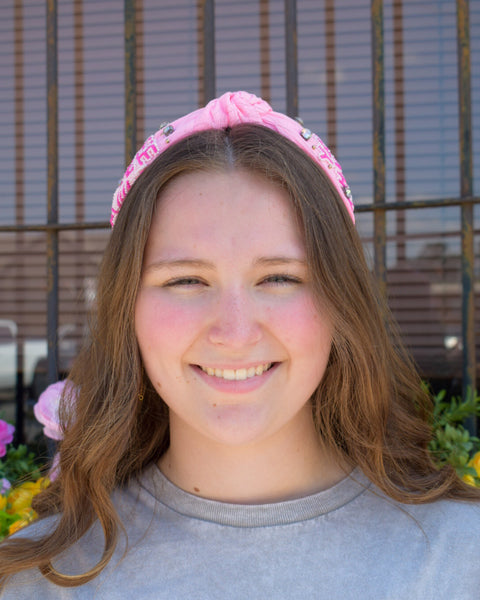 Yeehaw Beaded Headband - Pink - Salty Lime Boutique