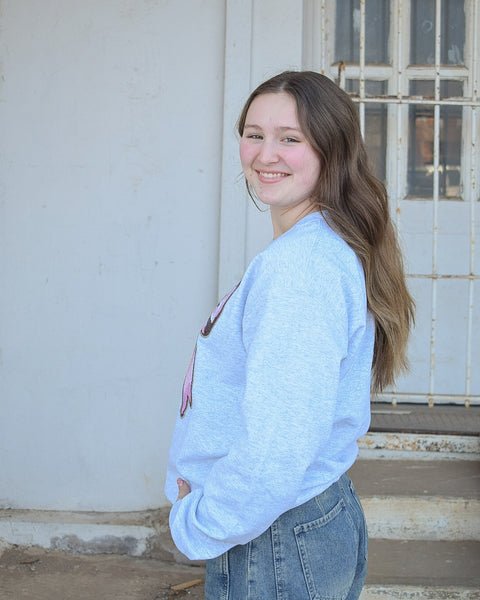 SOFTBALL BLING SWEATSHIRT - HEATHERED GREY