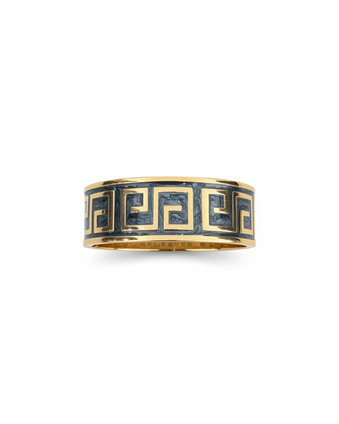 Greek Key Enamel Hinged Bracelet - 3 Colors - Salty Lime Boutique