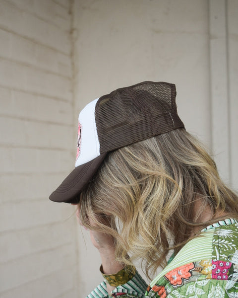 MAMA TRIED TRUCKER HAT - BROWN/WHITE