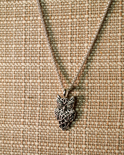 CELTIC  OWL NECKLACE - SILVER