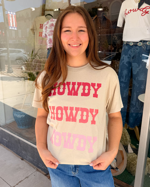 Howdy Howdy Howdy Graphic Tee - Sand