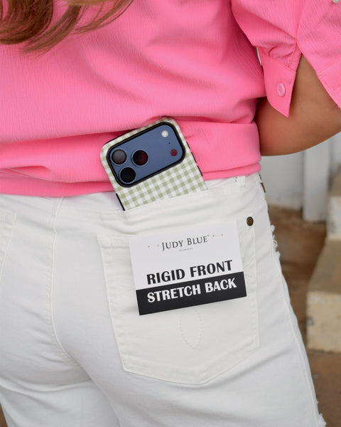 Judy Blue High Waist Rigid Magic Dad Short - White - Salty Lime Boutique