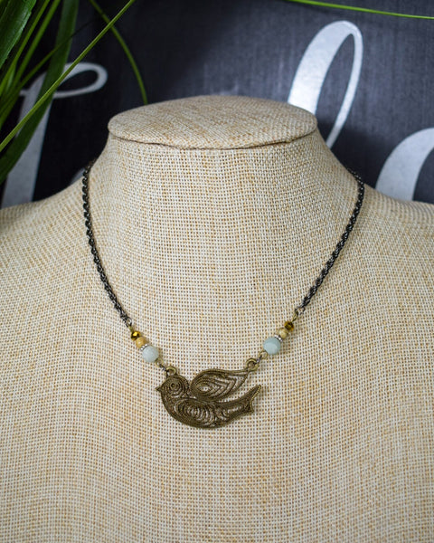 VINTAGE BIRD WIRE NECKLACE