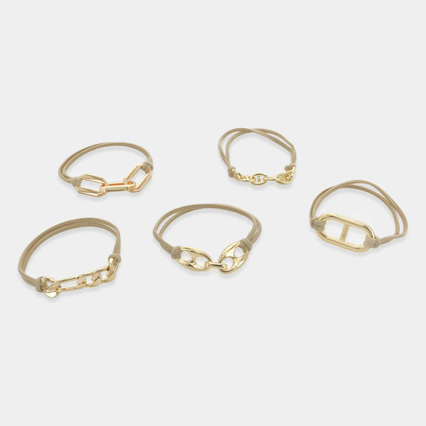 GOLD HAIR TIE - 5 PIECE