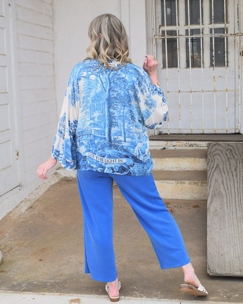 SCUBA CROPPED LOUNGE PANTS - ROYAL - Salty Lime Boutique