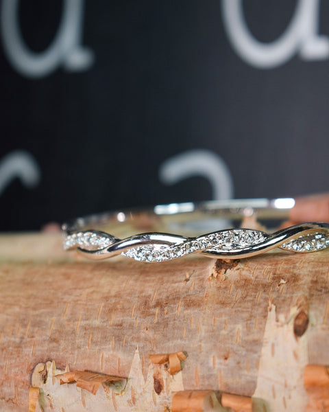 TWIST & TURN CRYSTAL PAVE HINGE BRACELET - 2 COLORS