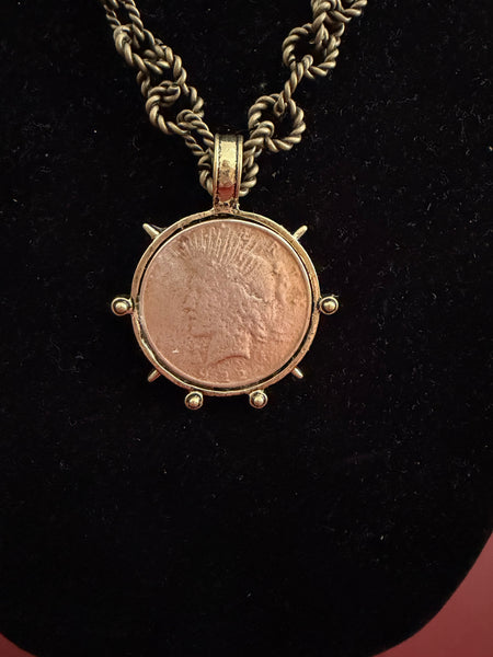 Chunky Coin Necklace - Mixed Metal