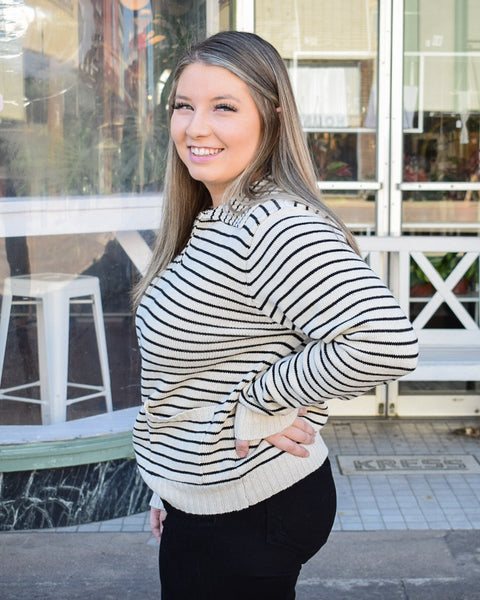 COLETTE STRIPED SWEATER TOP