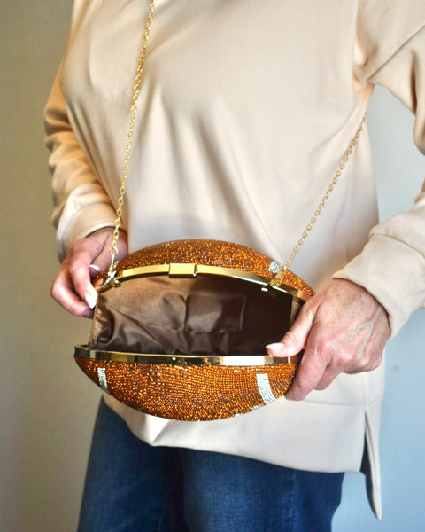 FOOTBALL BLING CLUTCH - 2 COLORS