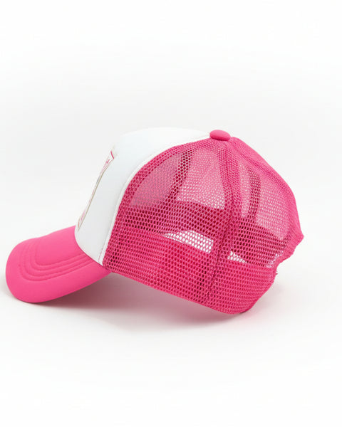 BOSS BABE TRUCKER HAT - HOT PINK/WHITE
