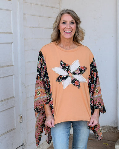 HAPPY GO LUCKY PONTCH TOP BY EASEL - TERRA COTTA