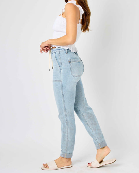 HW VINTAGE CUFFED JOGGER JEANS BY JUDY BLUE
