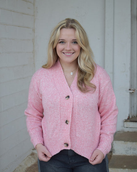TABITHA CARDIGAN SWEATER - ROSE PINK