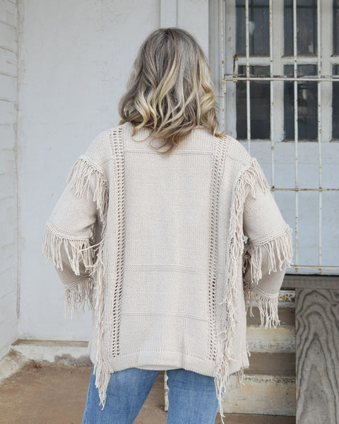 ON THE VERGE CARDIGAN- TAN